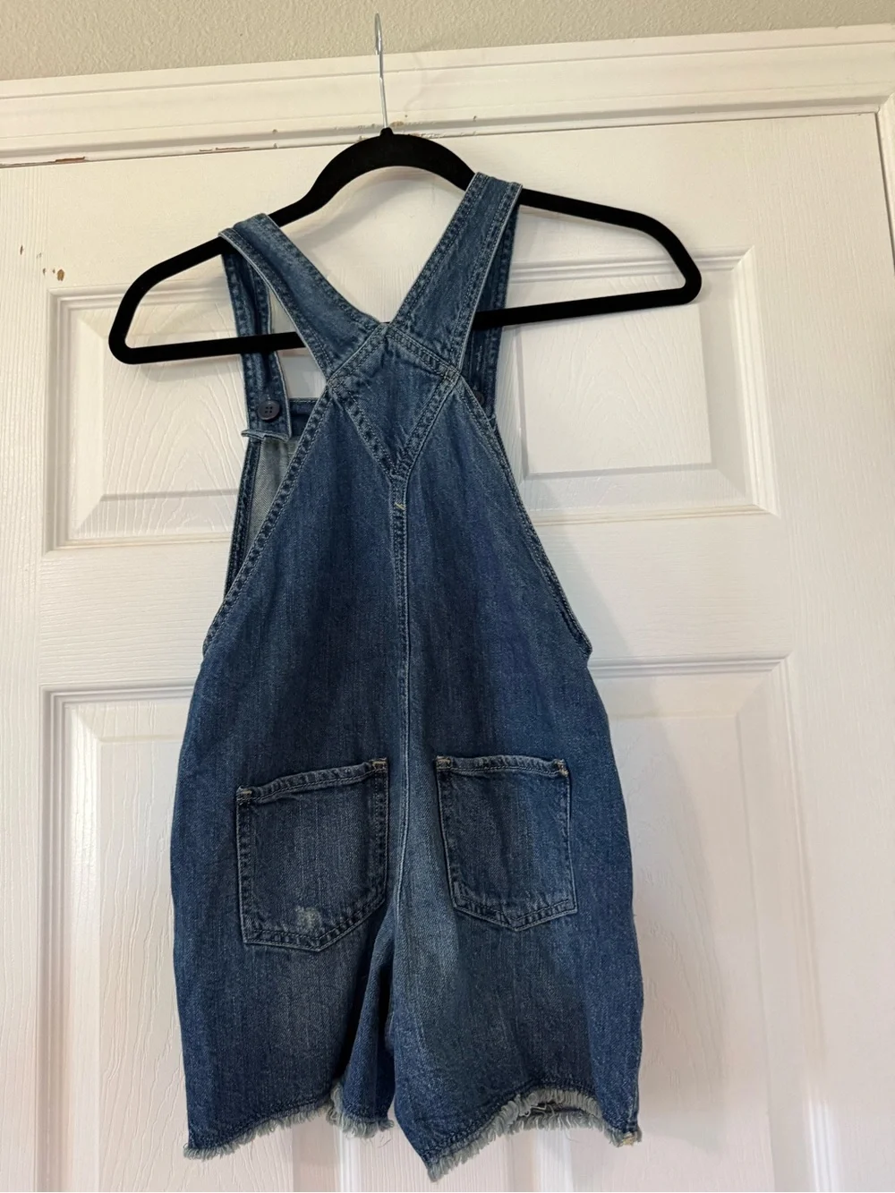 Girl’s GAP Denim Short Overalls - Blue-Medium
